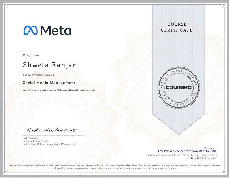 Social Media Management Certificate
